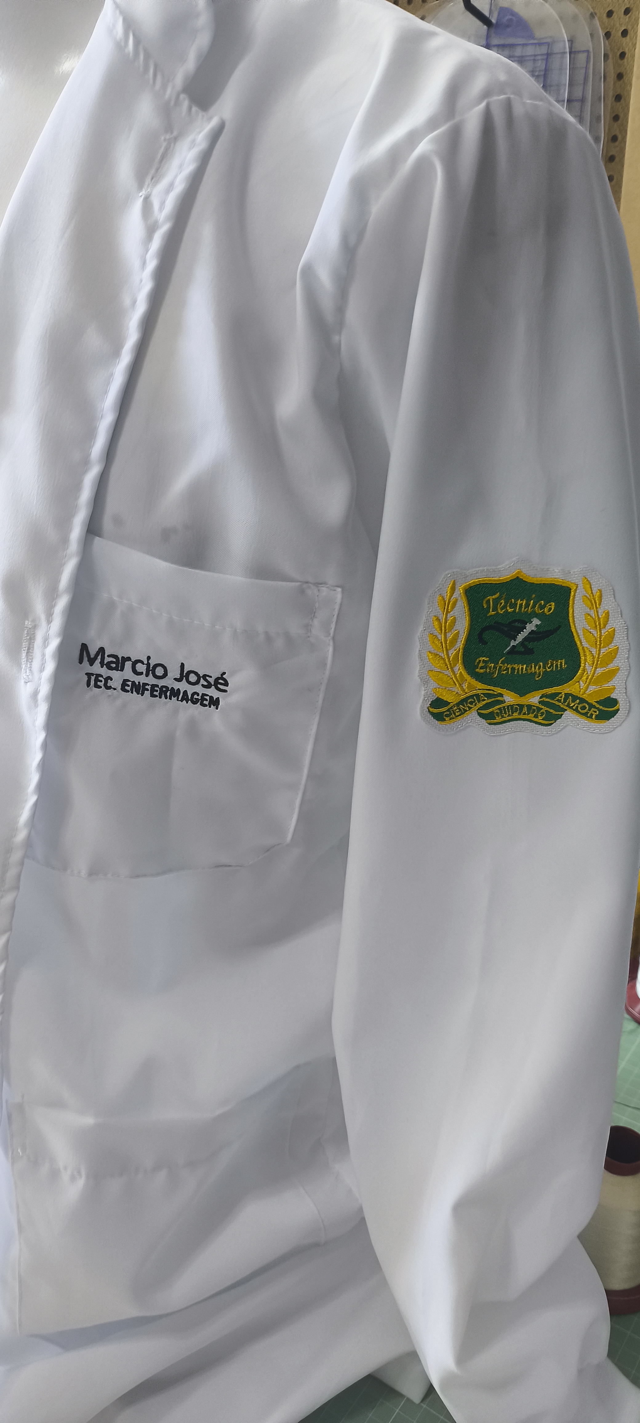 Jaleco com nome e curso